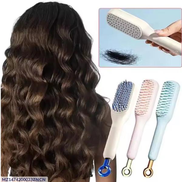 Self cleaning hair brush